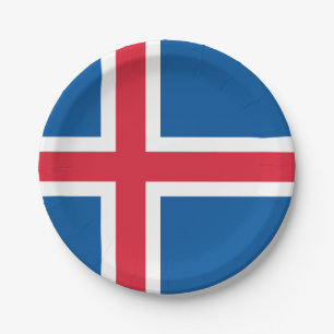 Assiettes En Carton Drapeau d'Islande