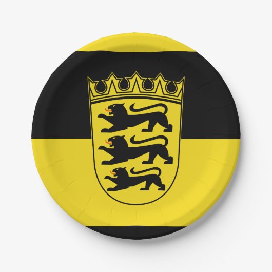 Assiettes En Carton Drapeau du Bade-Wurtemberg Plaque papier (Devant)