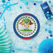 Assiettes En Carton Drapeau du Belize (Fête)