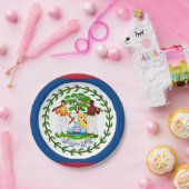 Assiettes En Carton Drapeau du Belize (Fête)