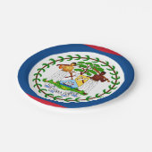 Assiettes En Carton Drapeau du Belize (Angle)