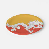 Assiettes En Carton Drapeau du Bhoutan (Angle)