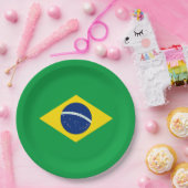 Assiettes En Carton Drapeau du Brésil (Fête)