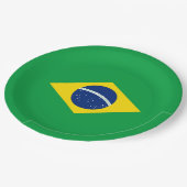 Assiettes En Carton Drapeau du Brésil (Angle)
