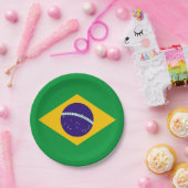 Assiettes En Carton Drapeau du Brésil (Fête)