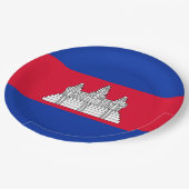 Assiettes En Carton Drapeau du Cambodge (Angle)