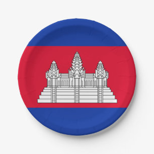 Assiettes En Carton Drapeau du Cambodge