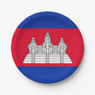 Assiettes En Carton Drapeau du Cambodge