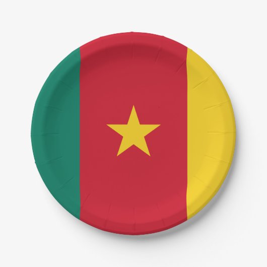 Assiettes En Carton Drapeau du Cameroun (Devant)