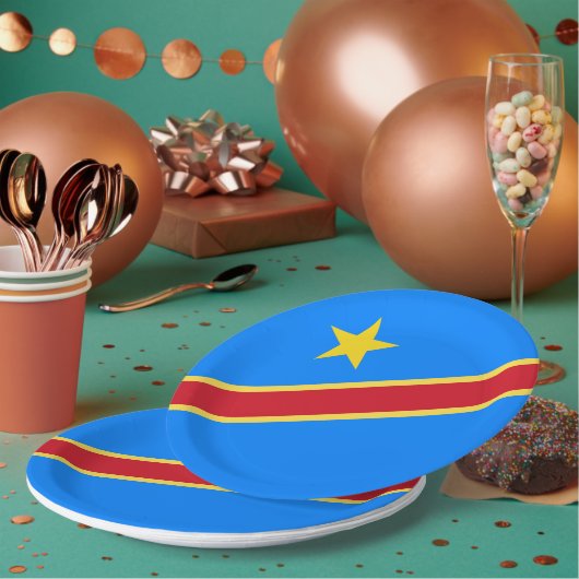 Assiettes En Carton Drapeau du Congo (Multi)