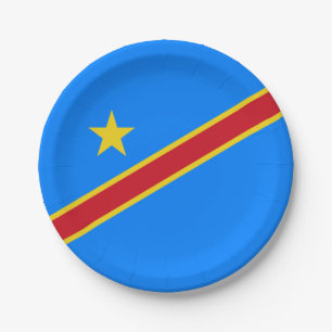 Assiettes En Carton Drapeau du Congo Kinshasa