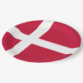 Assiettes En Carton Drapeau du Danemark (Angle)