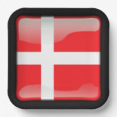 Assiettes En Carton Drapeau du Danemark (Recto)