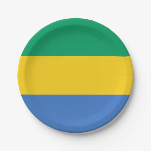 Assiettes En Carton Drapeau du Gabon