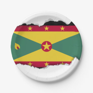 Assiettes En Carton Drapeau du Grenada