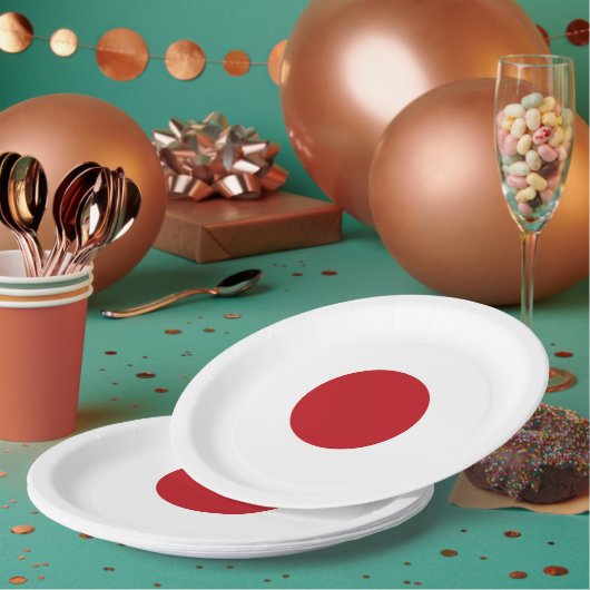 Assiettes En Carton Drapeau du Japon (Multi)