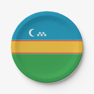 Assiettes En Carton Drapeau du Karakalpakstan