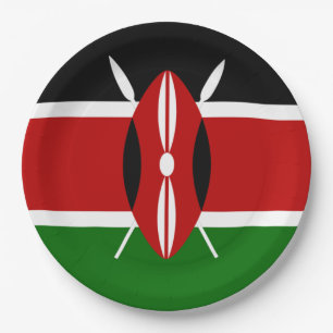 Assiettes En Carton Drapeau du Kenya