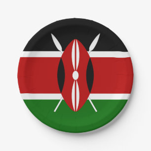 Assiettes En Carton Drapeau du Kenya
