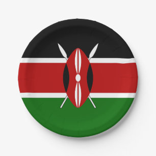 Assiettes En Carton Drapeau du Kenya