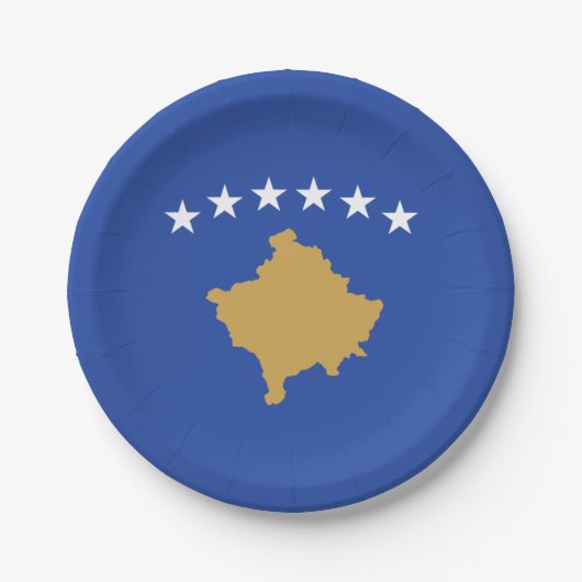 Assiettes En Carton Drapeau du Kosovo (Devant)