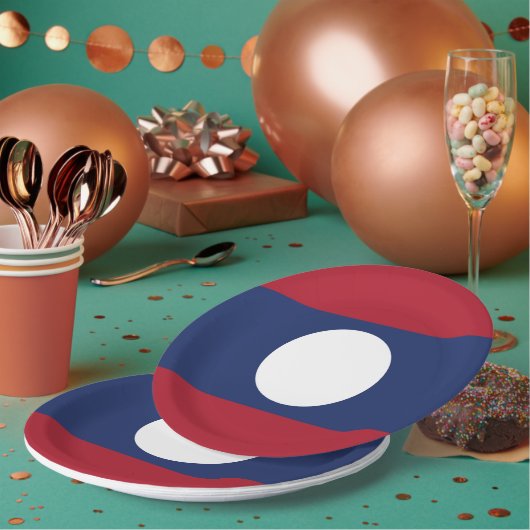 Assiettes En Carton Drapeau du Laos (Multi)