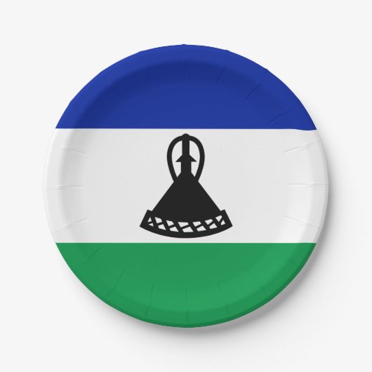 Assiettes En Carton Drapeau du Lesotho (Devant)