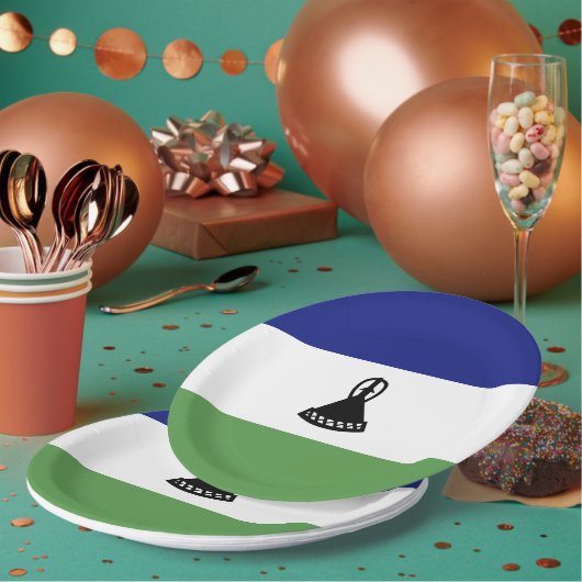 Assiettes En Carton Drapeau du Lesotho (Multi)