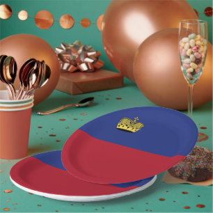 Assiettes En Carton Drapeau du Liechtenstein