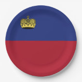 Assiettes En Carton Drapeau du Liechtenstein (Devant)
