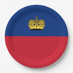 Assiettes En Carton Drapeau du Liechtenstein