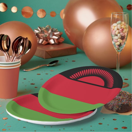 Assiettes En Carton drapeau du Malawi (Multi)