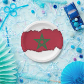 Assiettes En Carton Drapeau du Maroc (Fête)