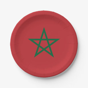 Assiettes En Carton Drapeau du Maroc