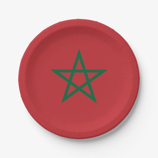 Assiettes En Carton Drapeau du Maroc (Devant)