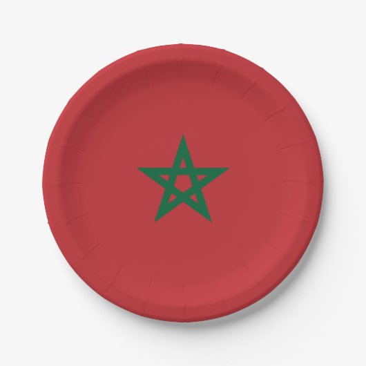 Assiettes En Carton Drapeau du Maroc (Devant)