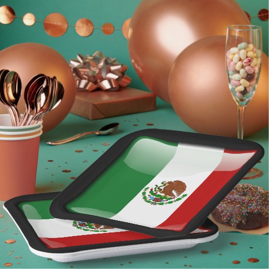 Assiettes En Carton Drapeau du Mexique (Multi)