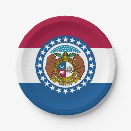 Assiettes En Carton Drapeau du Missouri (Devant)