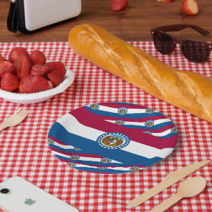 Assiettes En Carton Drapeau du Missouri