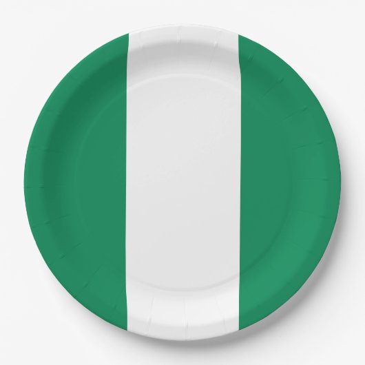 Assiettes En Carton Drapeau du Nigeria (Devant)