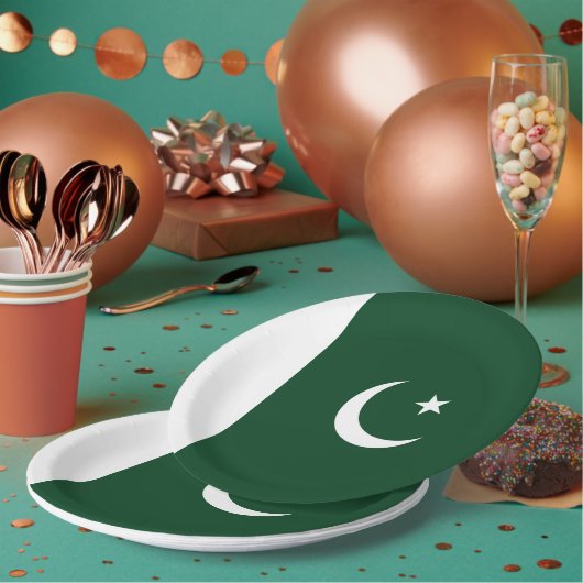 Assiettes En Carton Drapeau du Pakistan (Multi)