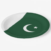 Assiettes En Carton Drapeau du Pakistan (Angle)