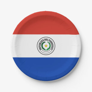 Assiettes En Carton Drapeau du Paraguay