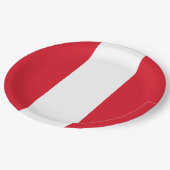 Assiettes En Carton Drapeau du Pérou (Drapeau du Pérou) (Angle)