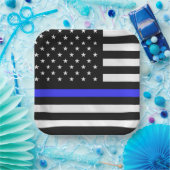 Assiettes En Carton Drapeau du policier (Fête)