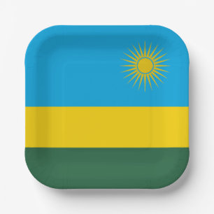 Assiettes En Carton Drapeau du Rwanda