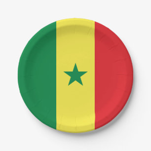 Assiettes En Carton Drapeau du Sénégal