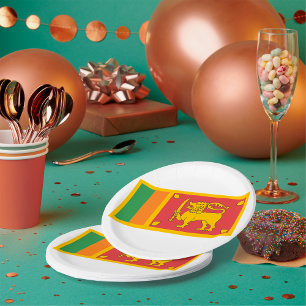 Assiettes En Carton Drapeau du Sri Lanka