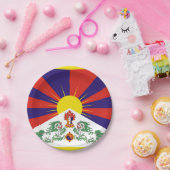 Assiettes En Carton Drapeau du Tibet libre (Fête)