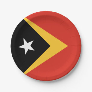 Assiettes En Carton Drapeau du Timor oriental